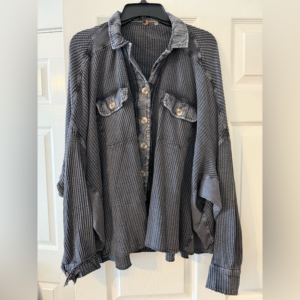 Free People Oversized Button Down Shirt